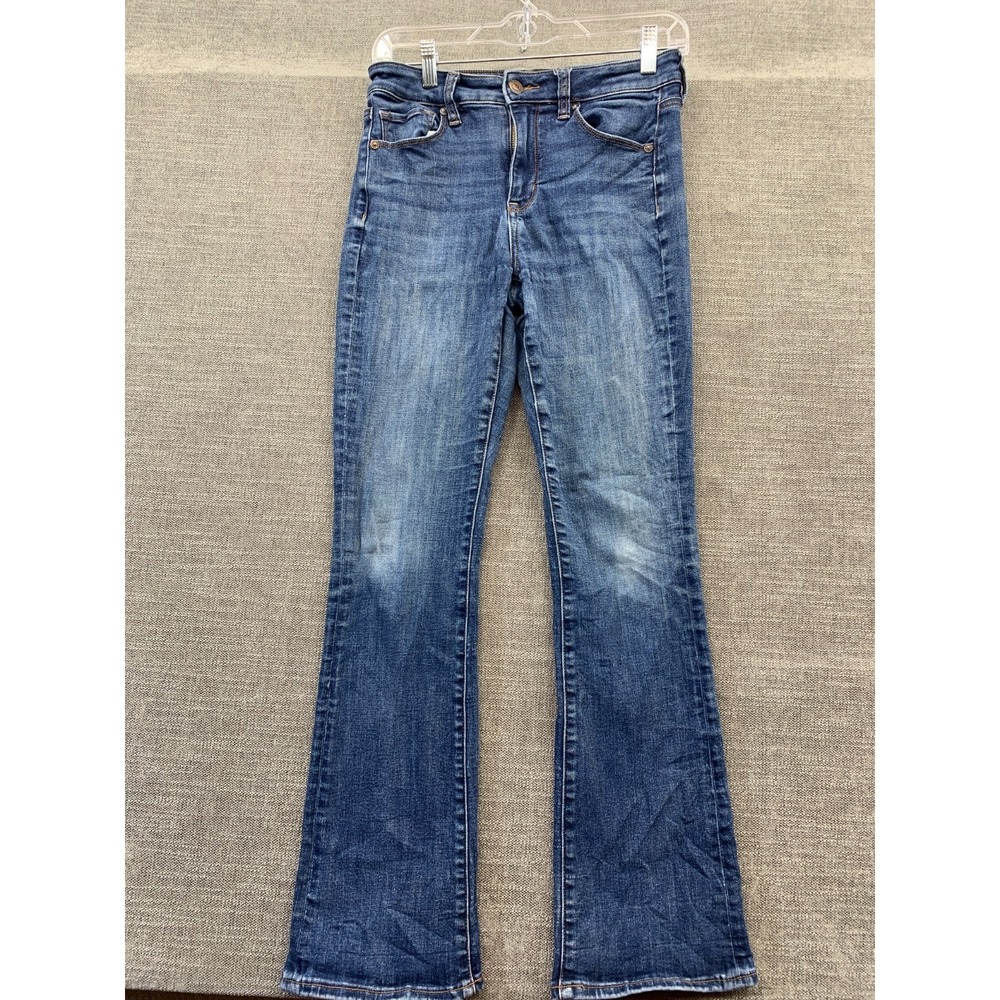 American Eagle Outfitters Jeans Women 4 Blue Next Level Stretch Logo Bootcut Leg